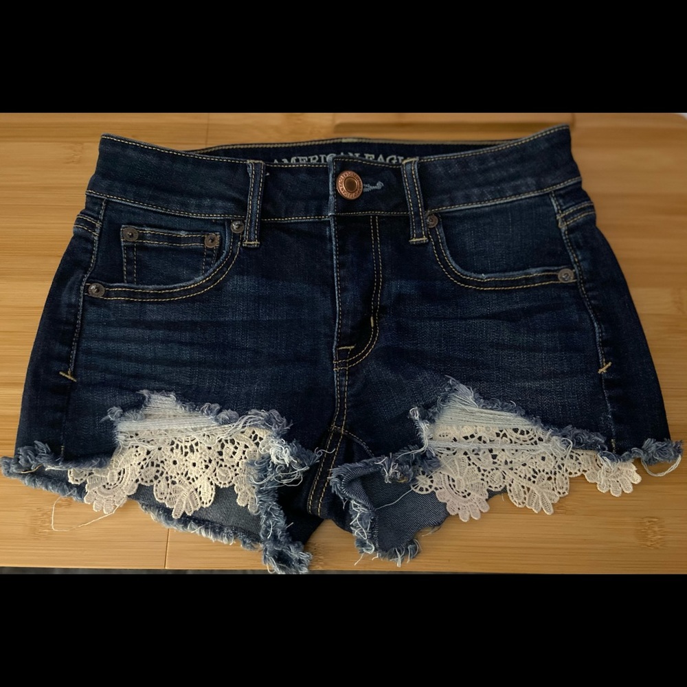 AE Dark Denim Shorts